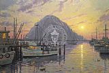 Thomas Kinkade Morro Bay at Sunset painting